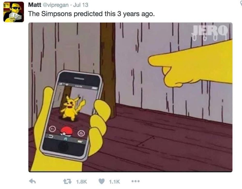 Симпсоны предсказали создание игры Pokemon Go вирусные фотографии, обман, фото, фотошоп