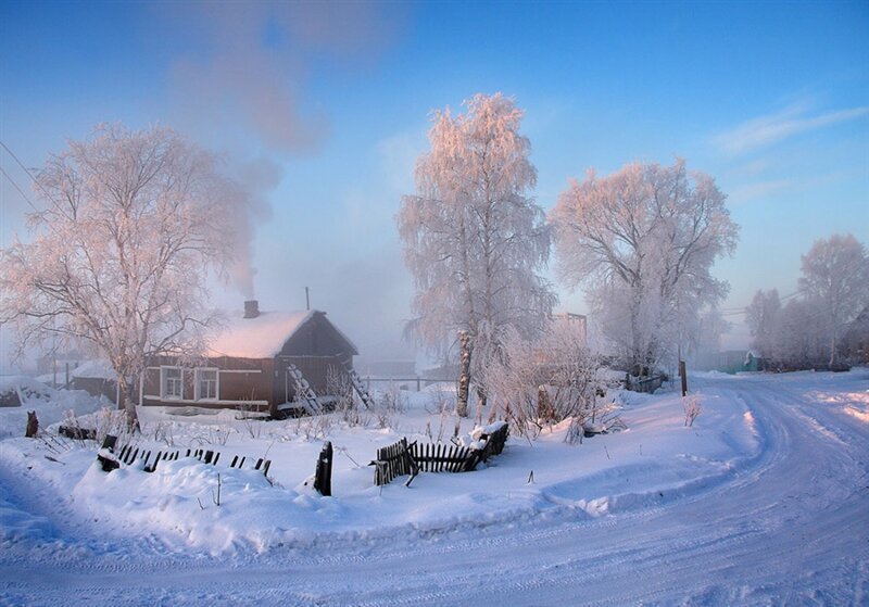 зимняя деревня картинки красивые