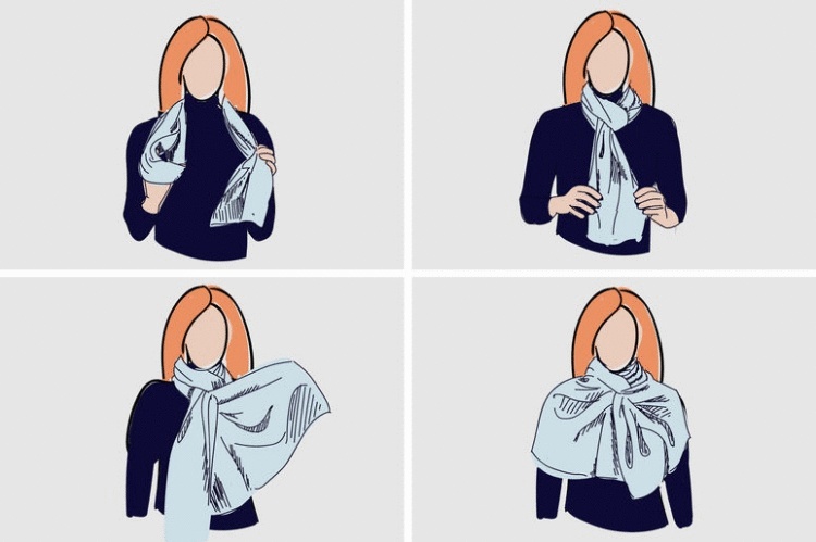 12 способов красиво завязать платок на шее 