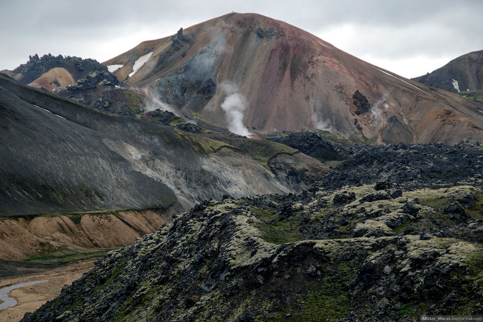 Путь к долине Landmannalaugar в Исландии