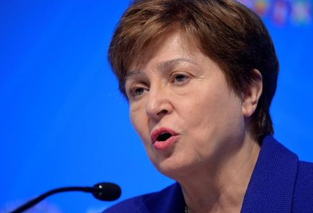 FILE PHOTO: International Monetary Fund (IMF) Managing Director Kristalina Georgieva makes remarks during a closing news conference for the International Monetary Finance Committee, during the IMF and World Bank's 2019 Annual Meetings of finance ministers and bank governors, in Washington, U.S., October 19, 2019. REUTERS/Mike Theiler/File Photo