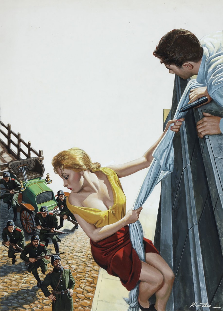 Шпионы, герои и красивые женщины от Морта Кюнстлера Иллюстрация