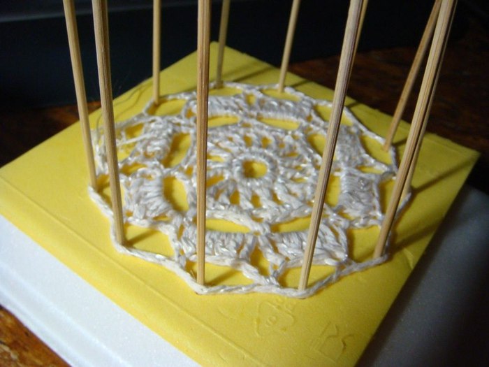 Гениально! Приспособление для выравнивания и отпаривания мотивов вязание полезные советы