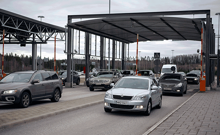 Контрольно-пропускной пункт на финляндско-российской границе в Лаппеенранте, Финляндия