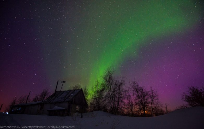Гипнотизирующее зрелище: северное сияние в апреле Гипнотизирующее зрелище: северное сияние в апреле зима,Карелия,северное сияние