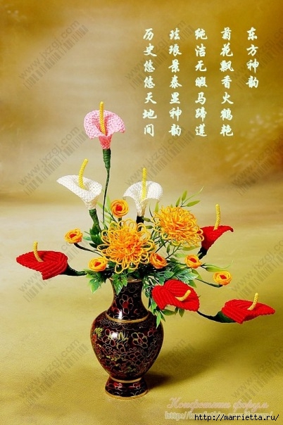 Цветы в технике китайского макраме (13) (402x604, 171Kb)