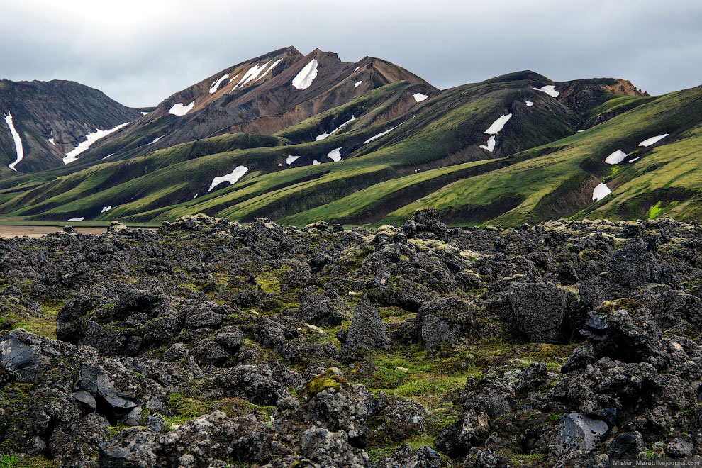 Путь к долине Landmannalaugar в Исландии