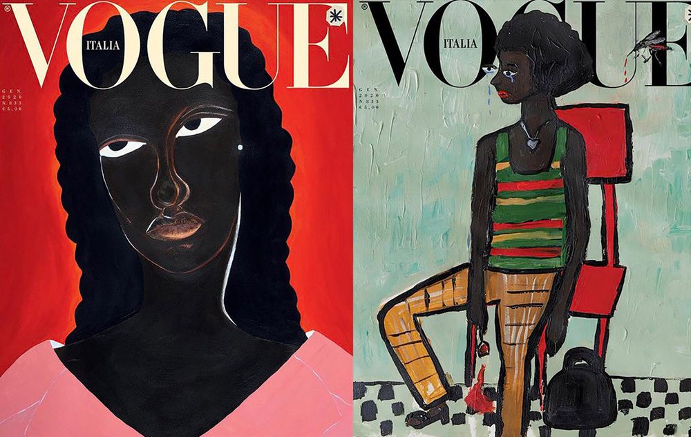 Январский выпуск итальянской версии модного журнала Vogue вышел с нарисован...