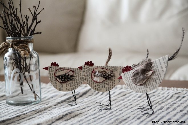 Креативные пасхальные курочки из книжных страниц Креативные пасхальные курочки из книжных страниц мастер класс