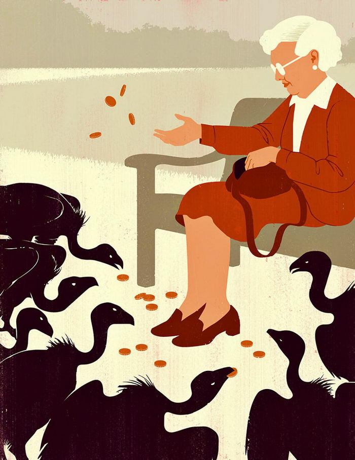 Ироничные иллюстрации: Сатира на развлечения современного мира. 