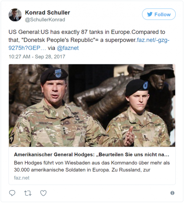 Немецкий журналист о военной группировке США в Европе: По сравнению с ними, ДНР — супердержава
