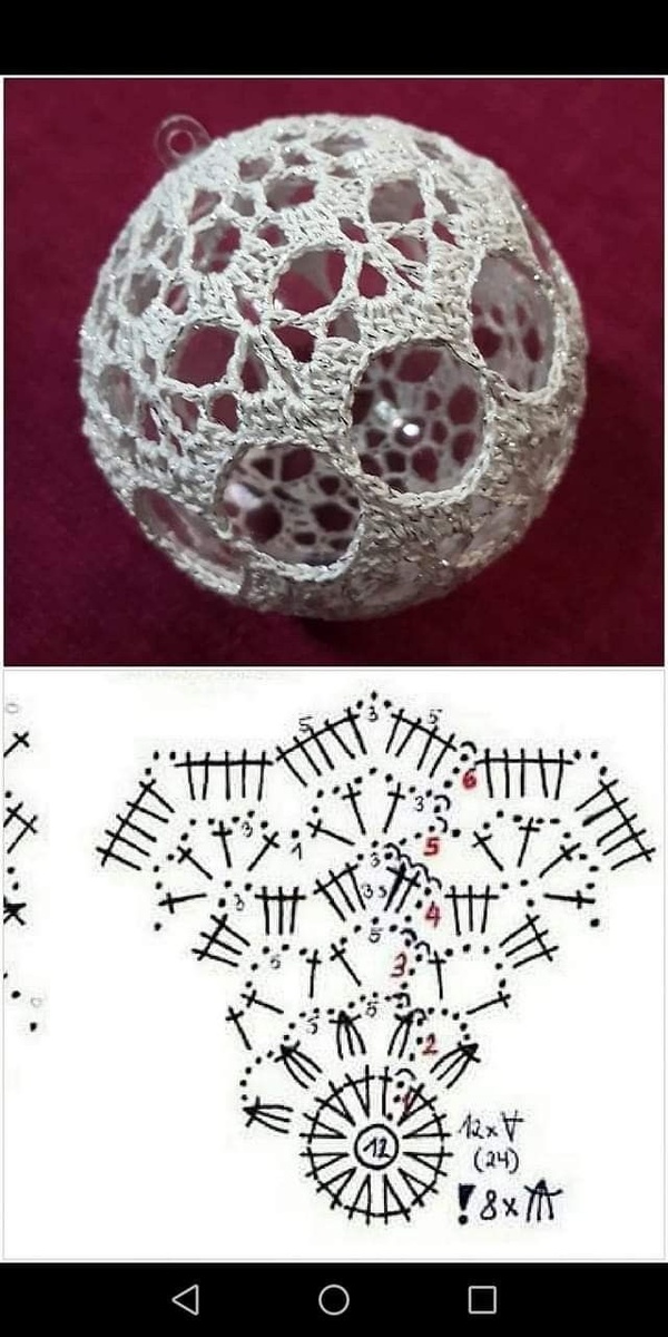 Шары на ёлку крючком со схемами шаров, шарик, крючком, Вдохновляемся, просто, связать, схеме, поместить, внутрь, вязания, небольшой, надуть, промазать, клеем, высушить, затем, вытащить, лопнуть, оставить, Готово