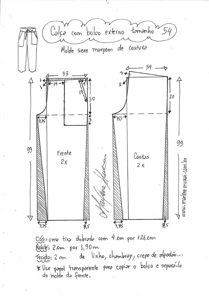 Выкройка брюк с внешними карманами від від 36 до 56 выкройка брюк,одежда,своими руками
