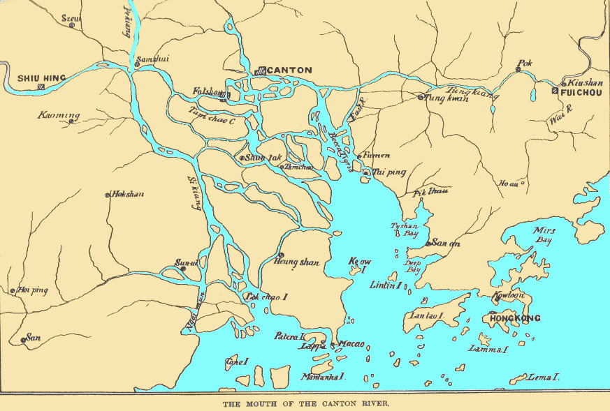 ​Карта устья Жемчужной реки у Кантона-Гуанчжоу - Первая опиумная война: у истоков | Военно-исторический портал Warspot.ru