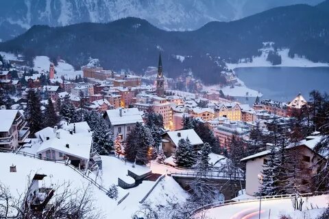 Зимняя Швейцария Фото.