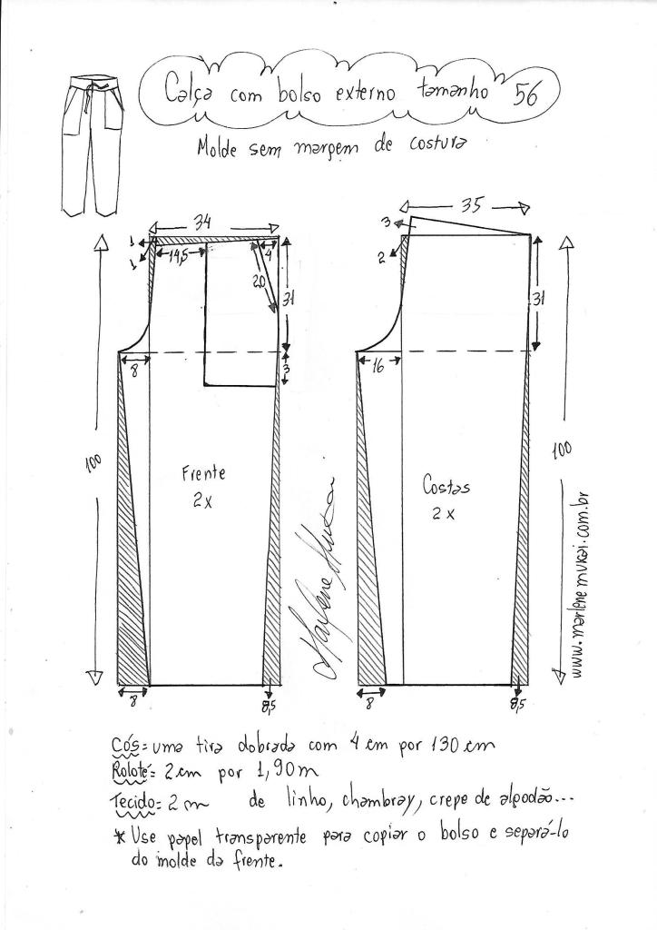 Выкройка брюк с внешними карманами від від 36 до 56 выкройка брюк,одежда,своими руками
