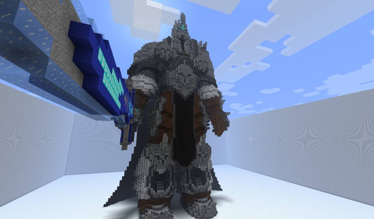 Игрок построил огромную статую Короля-лича в Minecraft