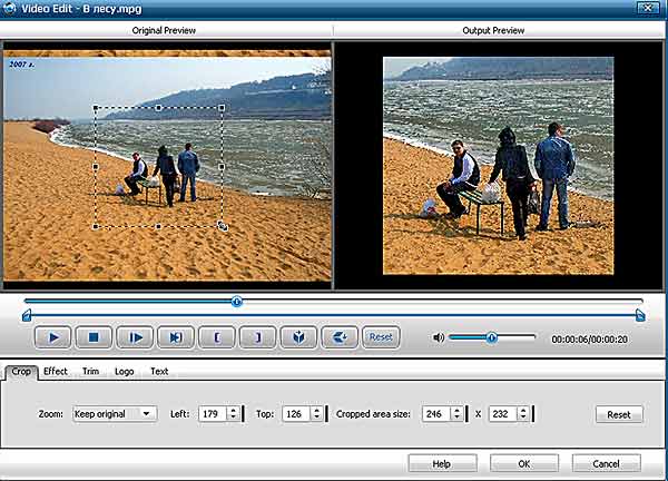 Рабочее окно видеоредактора