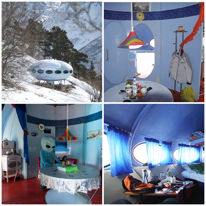 Самая удивительная и необычная гостиница в горах Домбая («Тарелка», Россия).
