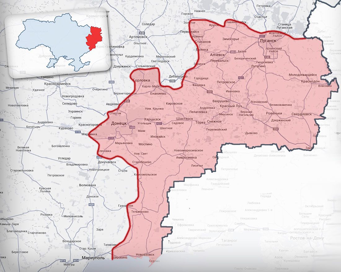 Карта россии с днр и лнр в составе