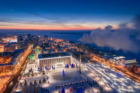 Много фотографий зимней Самары с высоты птичьего полета. 