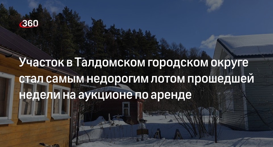 Участок в Талдомском городском округе стал самым недорогим лотом прошедшей недели на аукционе по аренде