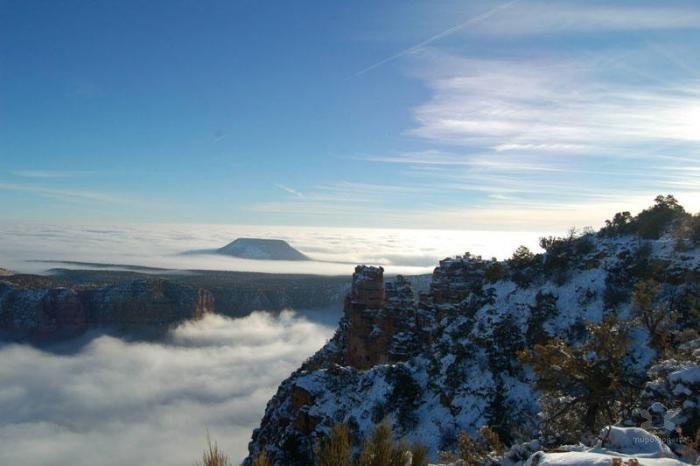 Каждые 10 лет туман заполняет Гранд-Каньон гранд каньон, путешествия, туман