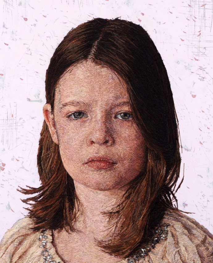 Невероятная портретная вышивка от Cayce Zavaglia художница, Кейси, методику, портреты, использует, разработала, нитками», технику, цвета, оттенков, наложения, красок, широкую, Американская, фактуру, палитру«На, объем, которая, протяжении, многих