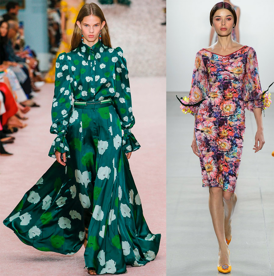 Цветочный принт на платьях и модные тренды 2019 лучшее,мода,модные советы,Наряды