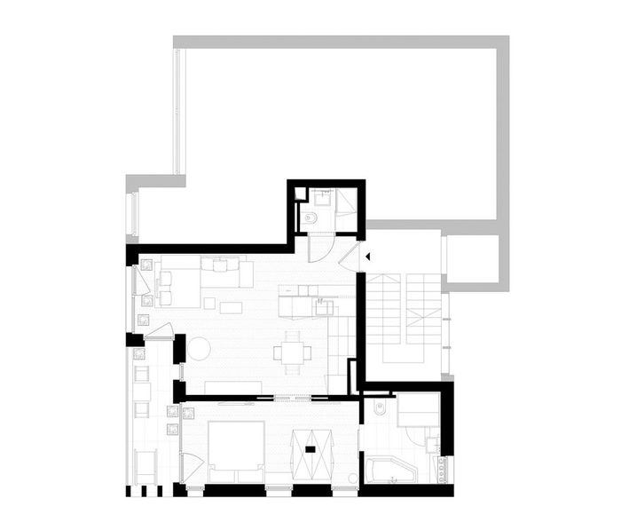 Воздушная и светлая квартира с креативной планировкой зигзагом Воздушная и светлая квартира с креативной планировкой зигзагом зонирование,интерьер и дизайн,квартира,планировка