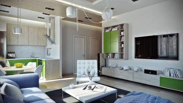 Дизайн комнаты в однокомнатной квартире