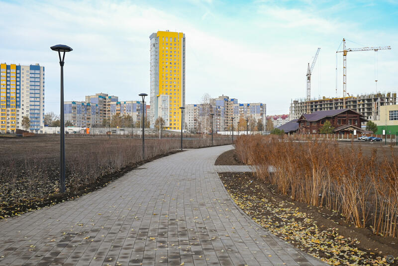 Благоустройство нового парка за ТЦ 