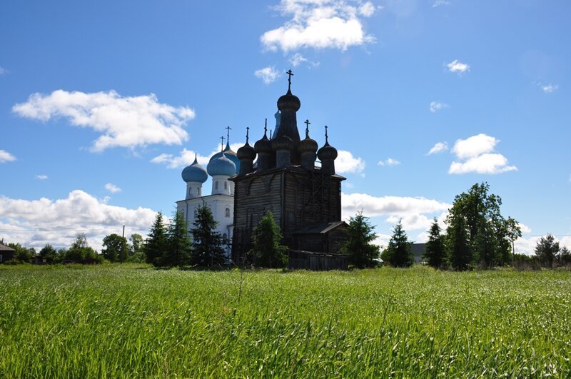 Окрестности Архангельска Северной, Архангельск, церковь, церкви, цвета, берегу, Двины, снова, работы, Котлас, многие, всего, голубой, сейчас, сохранились, деревянная, Заостровье, Архангельска, высоком, наших