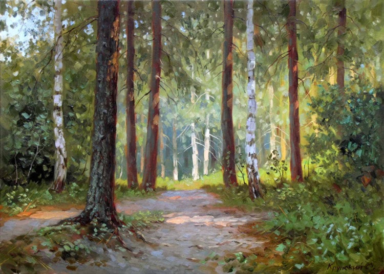 Художник Сергей Крупский. Там речка чистая, золотистая 