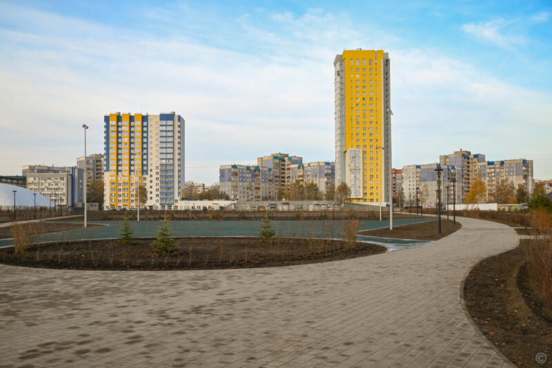 Благоустройство нового парка за ТЦ 