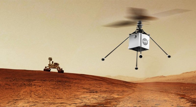 Вертолёт на Марсе nasa, авиация, вертолёт, интересно, космос, марс, техника