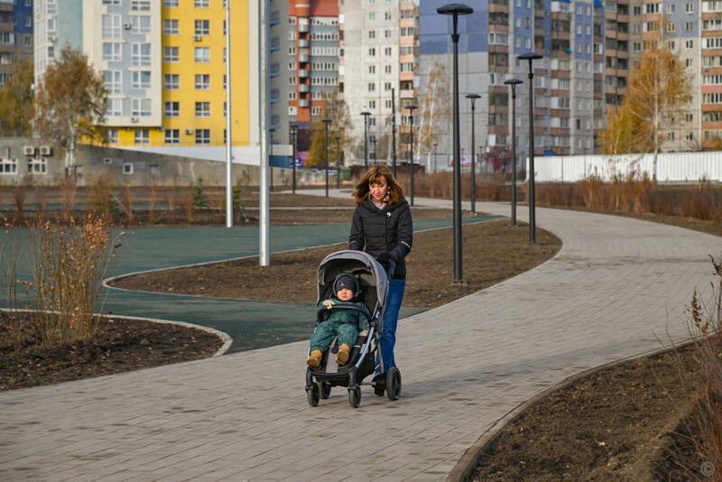 Благоустройство нового парка за ТЦ 