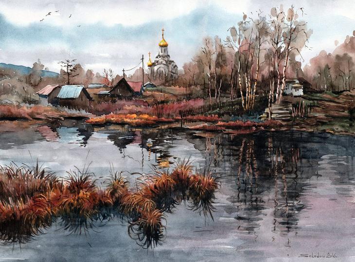 Акварельные пейзажи России в творчестве художника Николая Солодова