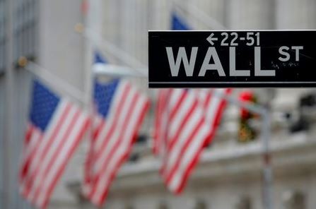 A street sign for Wall Street is seen outside the New York Stock Exchange (NYSE) in Manhattan, New York City, U.S. December 28, 2016. REUTERS/Andrew Kelly/File Photo