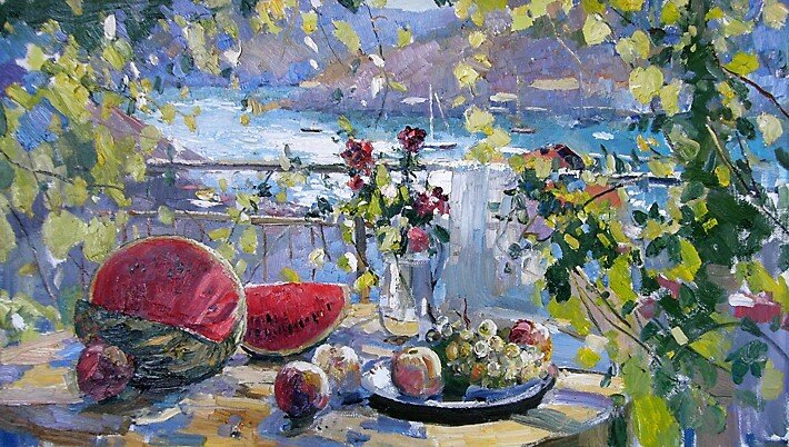 «Натюрморт с арбузом», 2015, холст, масло