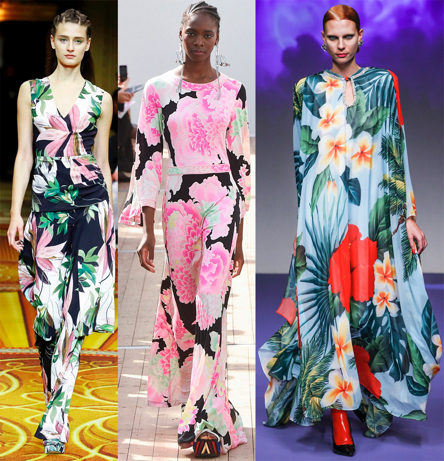 Цветочный принт на платьях и модные тренды 2019 лучшее,мода,модные советы,Наряды