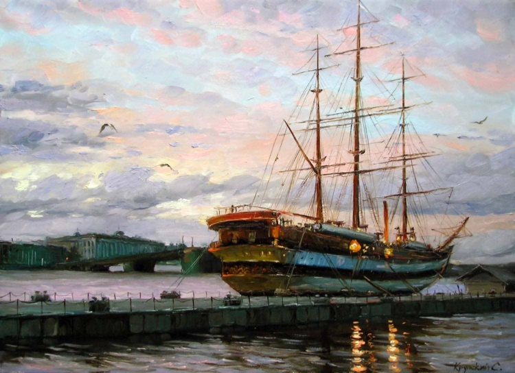 Художник Сергей Крупский. Там речка чистая, золотистая 