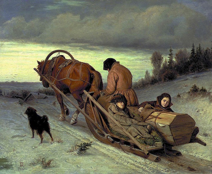 Проводы покойника. (1865). Автор: В.Перов.
