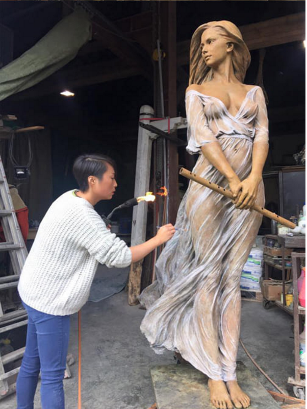 Скульптура luo li rong, красивая девушка, мастерство, скульптура