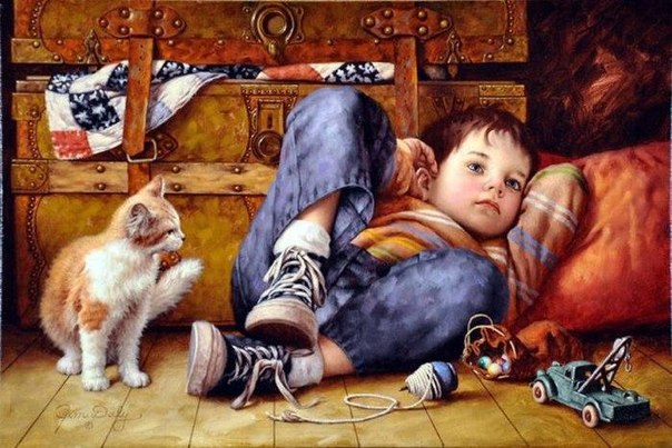 Тёплые моменты детства в полотнах белорусского художника Владислава Леоновича.