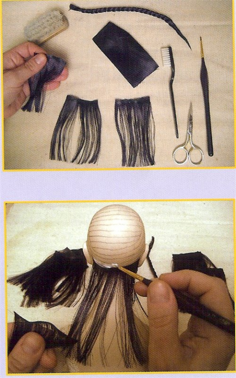 Волосы для кукол из атласных лент