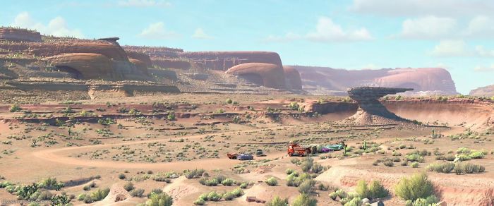 In "Cars" The Canyons Are All Old Cars And Hood Ornaments