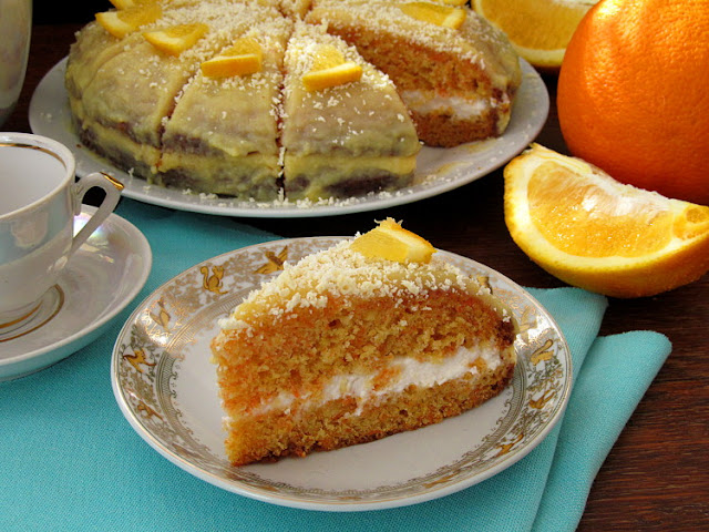 Морковный тортик со сметанным кремом и апельсиновой помадкой десерты,сладкая выпечка,торты
