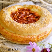 Пирог с сыром и курицей