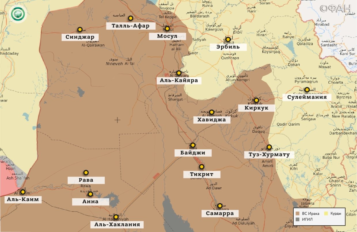 Карта военных действий – Ирак